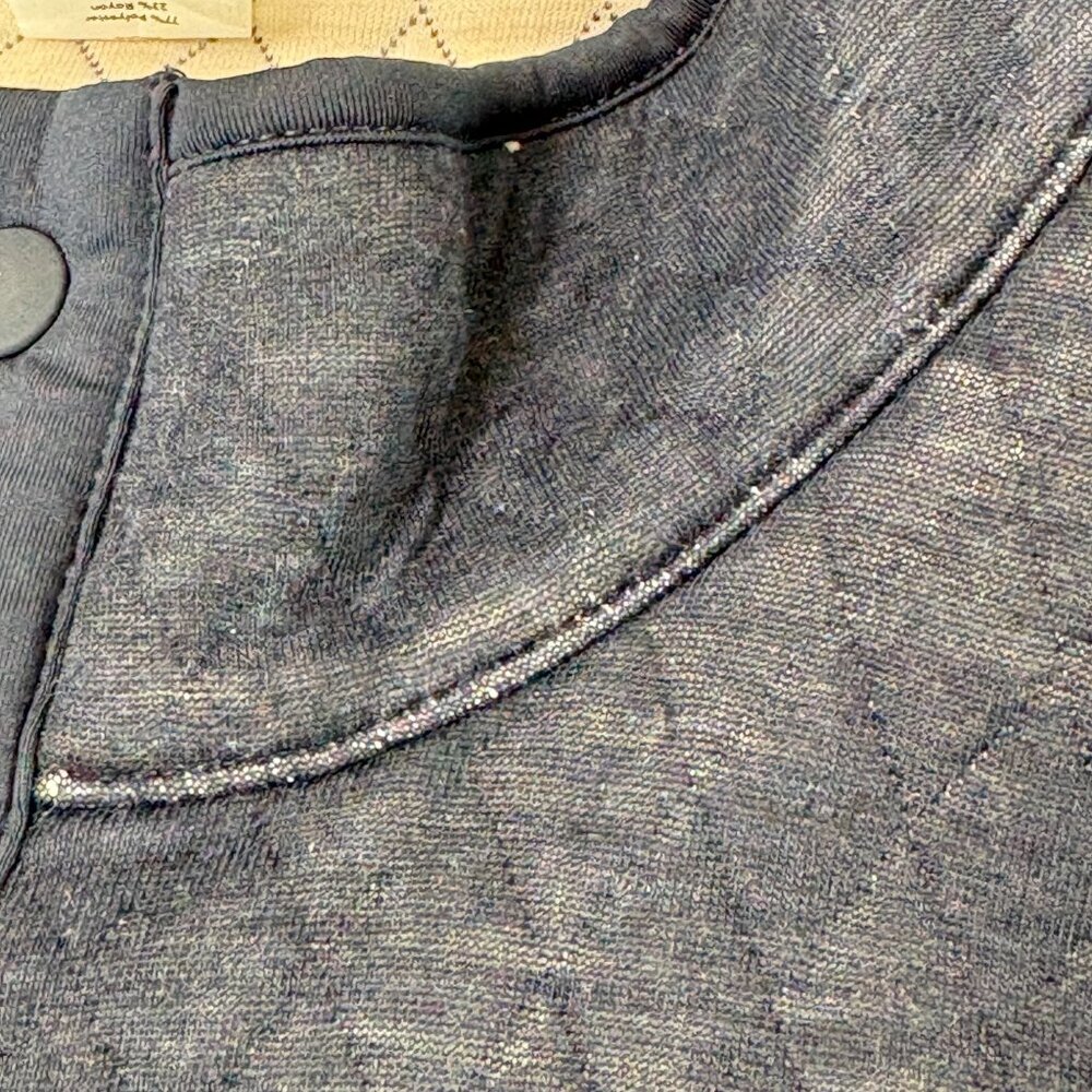 Marine Layer Corbet Pullover Mens XL Blue Reversible Quilted 1/4 Snap Sweater - Picture 9 of 13